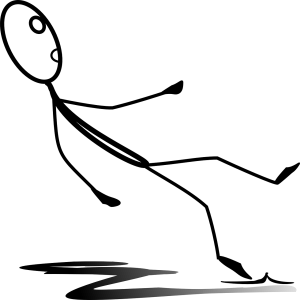 Vector of stick figure falling backwards